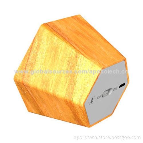 Mini Portable Bluetooth Speaker, Wooden Material, 5V DC/500mA Input, Measures 70 x 70 x 50mm, 120g